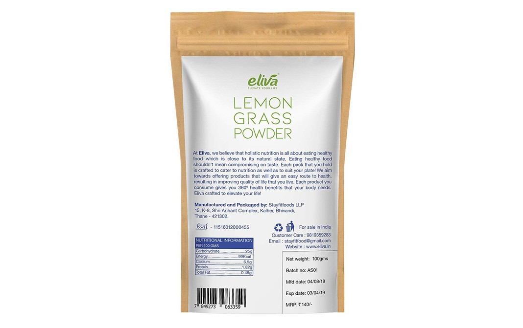 Eliva Lemon Grass Powder    Pack  100 grams